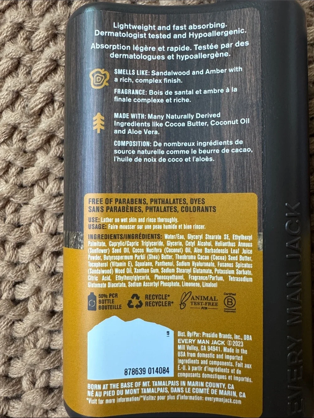 Every Man Jack Amber + Sandalwood Hand & Body Lotion 2-Pack (13.5 oz Each) NEW